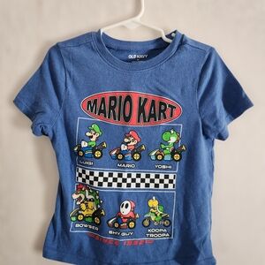 Old Navy Blue Mario Kart Graphic Tee 4T